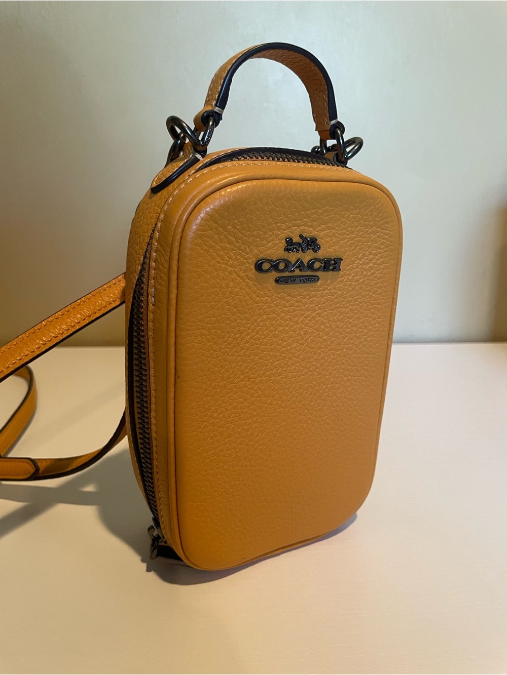 Coach Eva crossboty Bag Pebble Leather Mustard - Picture 2 of 8
